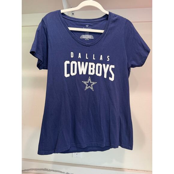 Dallas Cowboys Fanatics T-Shirt Women's Fitted Size Large Blue - Picture 1 of 5